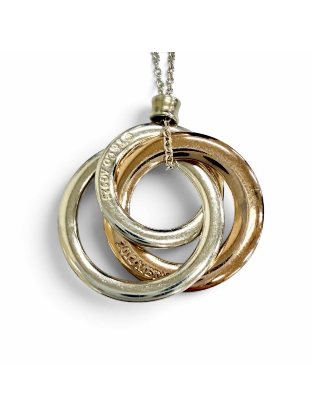 Tiffany & Co 1837 Interlocking Circle Pendant Gold Rubedo